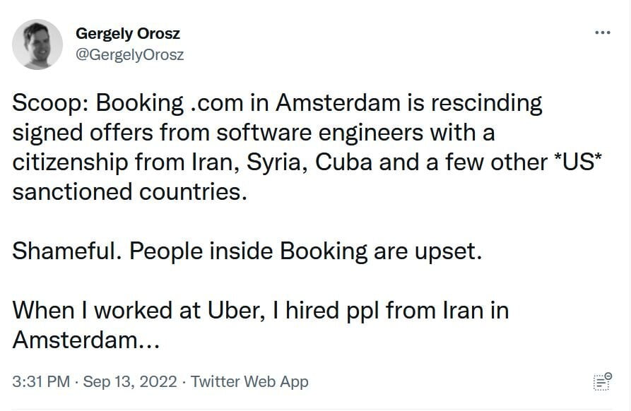 رفتار غیراخلاقی Booking.com با مهندسان ایرانی جنجال به پا کرد