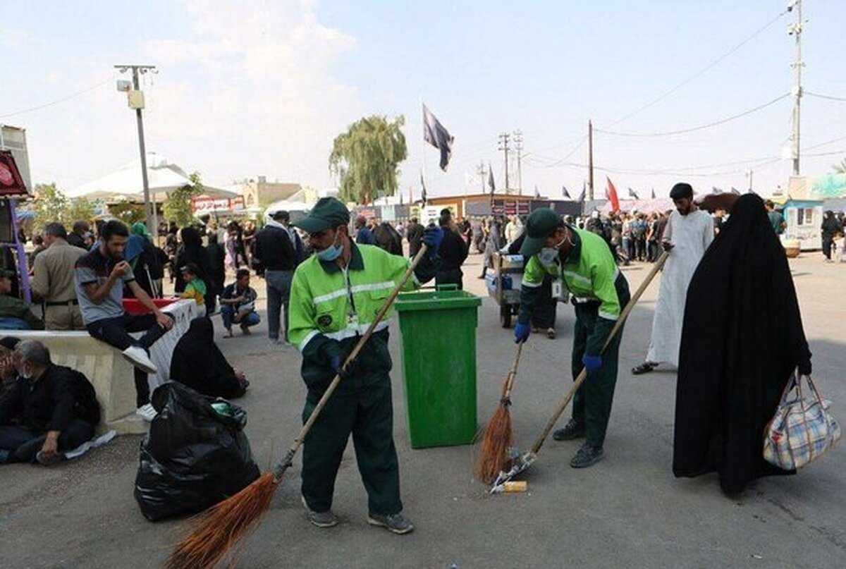 استفاده از داوطلبان مردمی برای پاکبانی در اربعین حسینی در عراق