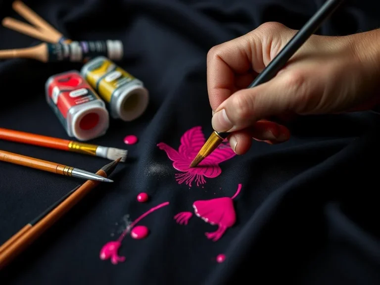 آموزش نقاشی روی پارچه تیره